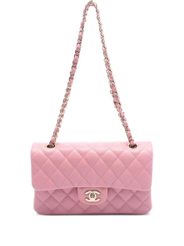 Pink Leather Shoulder Bag